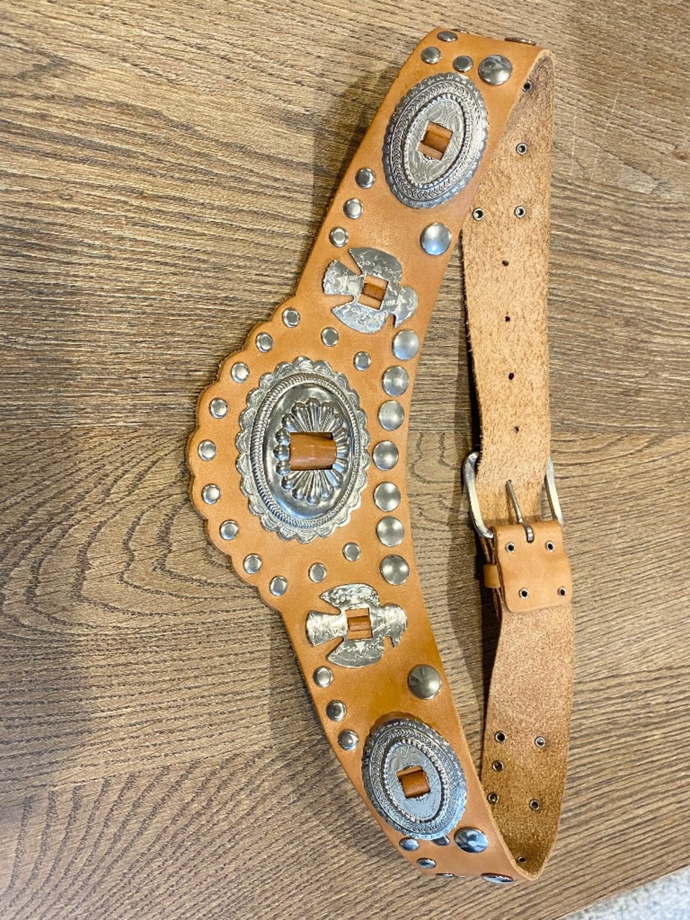 Vintage Western Leather Concho Belt